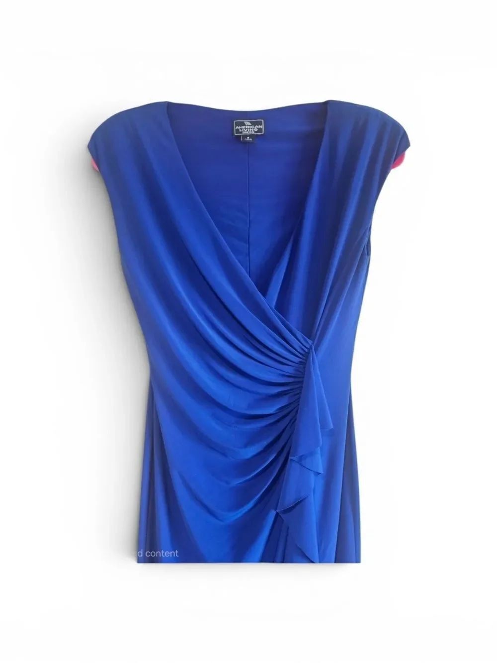 American Living Royal Blue Draped Sheath Dress Size 4